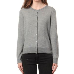 Banana Republic Grey Merino Wool Cardigan S button up long sleeve Crewneck
